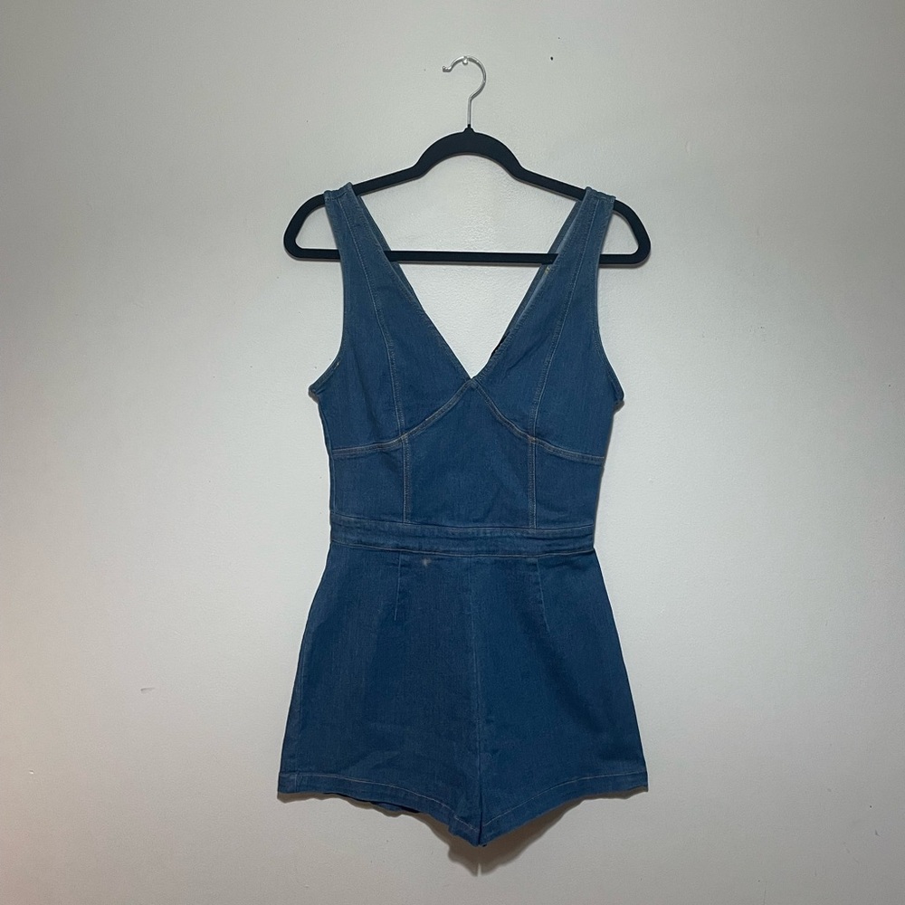 Indigo Denim Mini Romper
